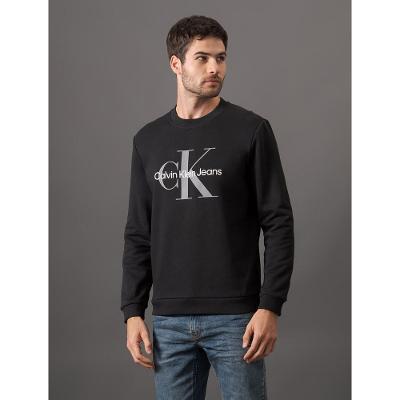 Casaco Masculino Moletom Gola Careca Calvin Klein Jeans - Preto