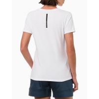 Camiseta Feminina Decote v Slim Logo No Peito Calvin Klein Jeans - Branco - 3