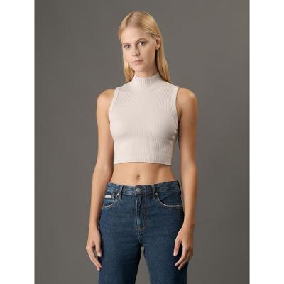 Blusa Feminina Sem Manga em Ribana Calvin Klein Jeans - Areia