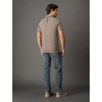 Polo Masculina Slim Meio Friso Calvin Klein Jeans - Caqui Medio - 2