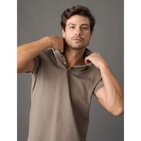 Polo Masculina Slim Meio Friso Calvin Klein Jeans - Caqui Medio - 5
