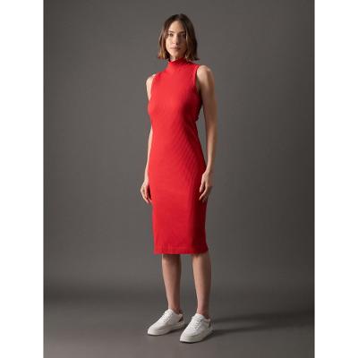 Vestido Feminino Gola Alta Calvin Klein Jeans - Vermelho