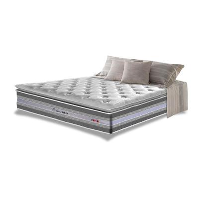 Colchão Casal de Molas Ensacadas D33 com Pillow TOP Cama inBox Select 138x188x32 Cinza
