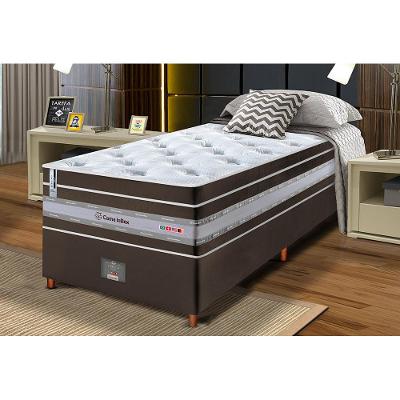 Conjunto Cama Box Solteiro de Molas Ensacadas Cama inBox Select Euro Soft 88x188x71 Café