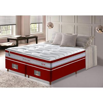 Conjunto Cama Box Queen de Molas Ensacadas D33 Cama inBox Select Firme 158x198x71 Vermelho