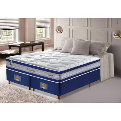 Conjunto Cama Box Queen de Molas Ensacadas D33 Cama inBox Select Firme 158x198x71 Azul