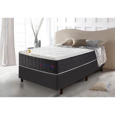Conjunto Cama Box Solteiro com Molas Ensacadas Cama inBox Cloud Cinza 88x188x67