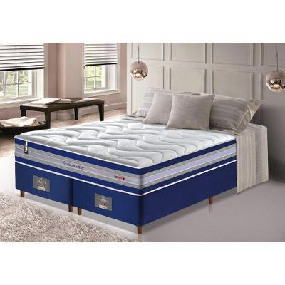 Conjunto Cama Box King de Molas Ensacadas D33 Cama inBox Select Firme 193x203x71 Azul