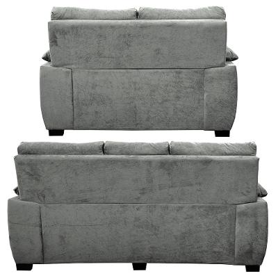 Conjunto Sofá Luxemburgo 3 E 2 Lugares 1,52m e 2,02m Suede Cinza