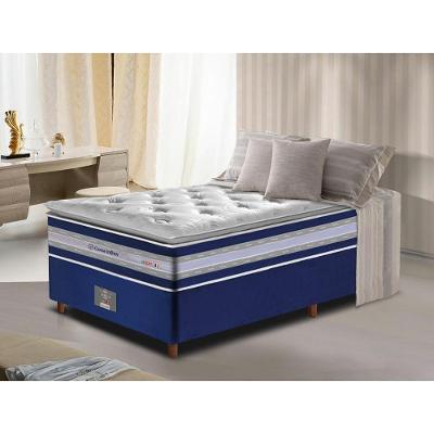 Conjunto Cama Box Solteiro de Molas Ensacadas D33 com Pillow TOP Cama inBox Select 88x188x71 Azul
