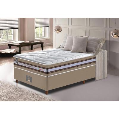 Conjunto Cama Box Solteiro de Molas Ensacadas D33 Cama inBox Select Firme 88x188x71 Bege