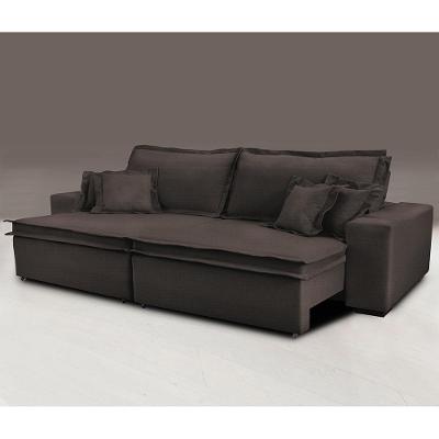 Sofa Retrátil e Reclinável com Molas Cama inBox Premium 2,32m tecido em linho Marrom