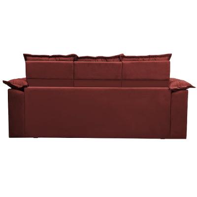 Conjunto de Sofá 3 e 2 Lugares Retrátil Reclinável Cama inBox Compact 2,00x1,50m Velusoft Vermelho