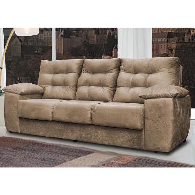 Luxemburgo 3 lugares 2,02m Tecido suede Castor