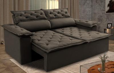 Sofá Retrátil e Reclinável Cama inBox Compact 1,50m Tecido Suede Velusoft Café