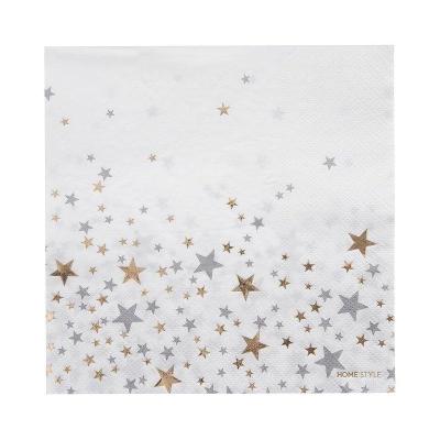 GUARDANAPO DESCARTAVEL NATAL CHUVA DE ESTRELAS 16,5 CM SAZ HOME STYLE