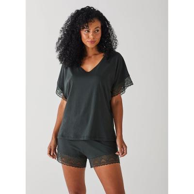 Shorts de Pijama de Algodão com Renda 20702