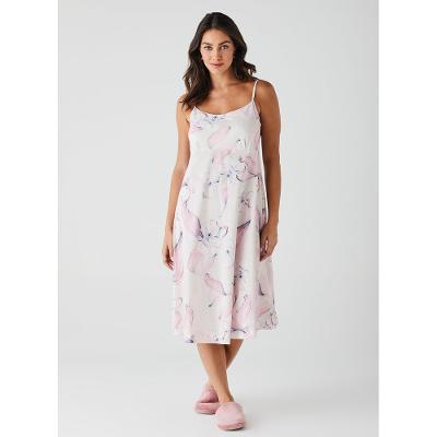 Camisola Midi de Alcinha de Algodão Estampada 29707
