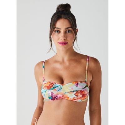 Biquíni Canelado Top Faixa Estampado 15702