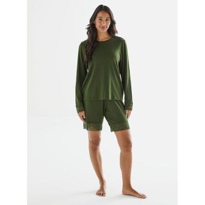 Bermuda de Pijama de Algodão com Renda 20701