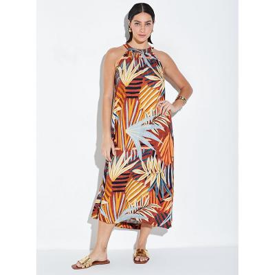 Vestido Midi Cava Olímpica Amplo Estampado 15792