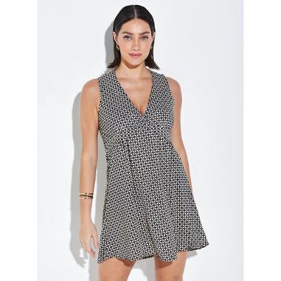 Vestido Curto Cavado Estampado 15791