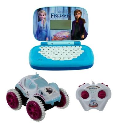 Kit Frozen - Veículo Controle Remoto Giro Gelado + Laptop Infantil Bilíngue