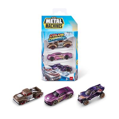 Kit com 3 Mini Veículos Die Cast Metal Machine Color Change 1:64 - Rev Rod White Fang Dragsta