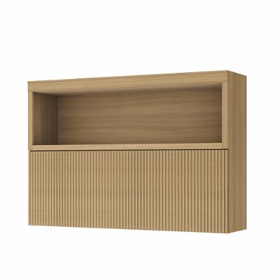 Armário Aéreo Ripado 1 Porta Basculante Marquesa 120cm 100 MDF