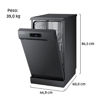 Lava-Louças Samsung Inox Preto 10 Serviços 110V, Compacta e Eficiente, Modelo DW50C6070FG/AZ