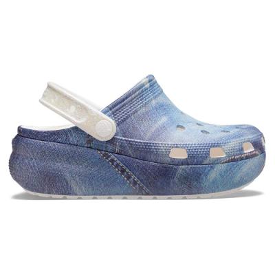 Sandália crocs classic cutie denim clog k white/multi