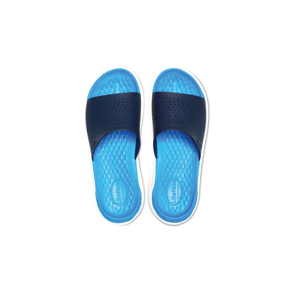 Chinelo crocs literide slide navy/white - 3
