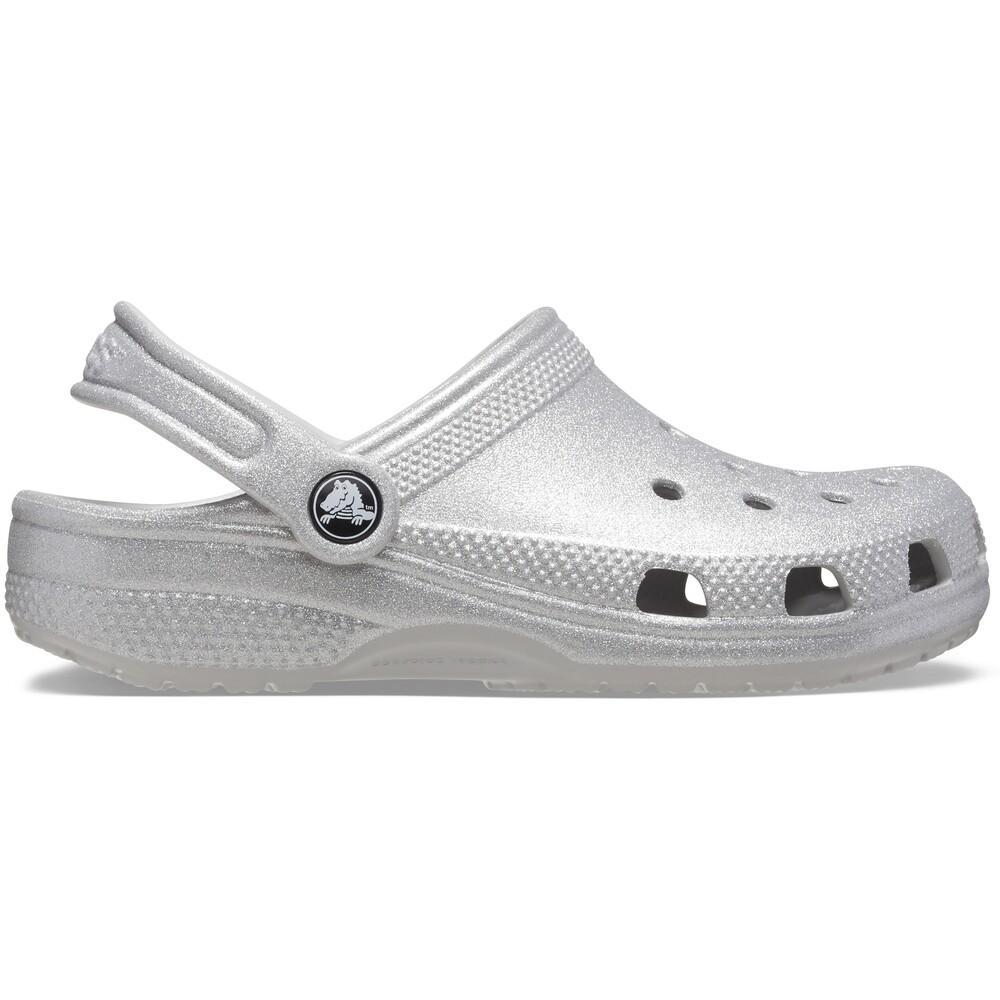 Sandália crocs classic clog glitter infantil silver glitter - 7