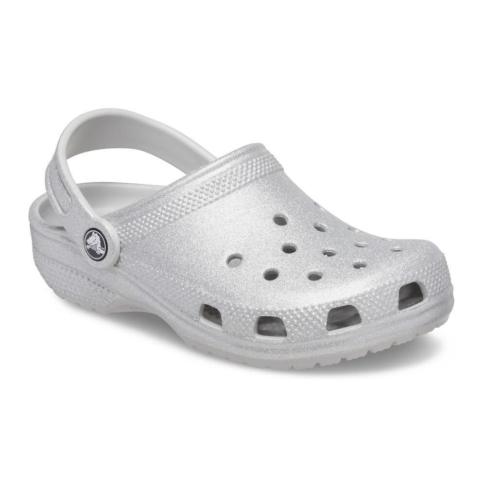 Sandália crocs classic clog glitter infantil silver glitter - 2