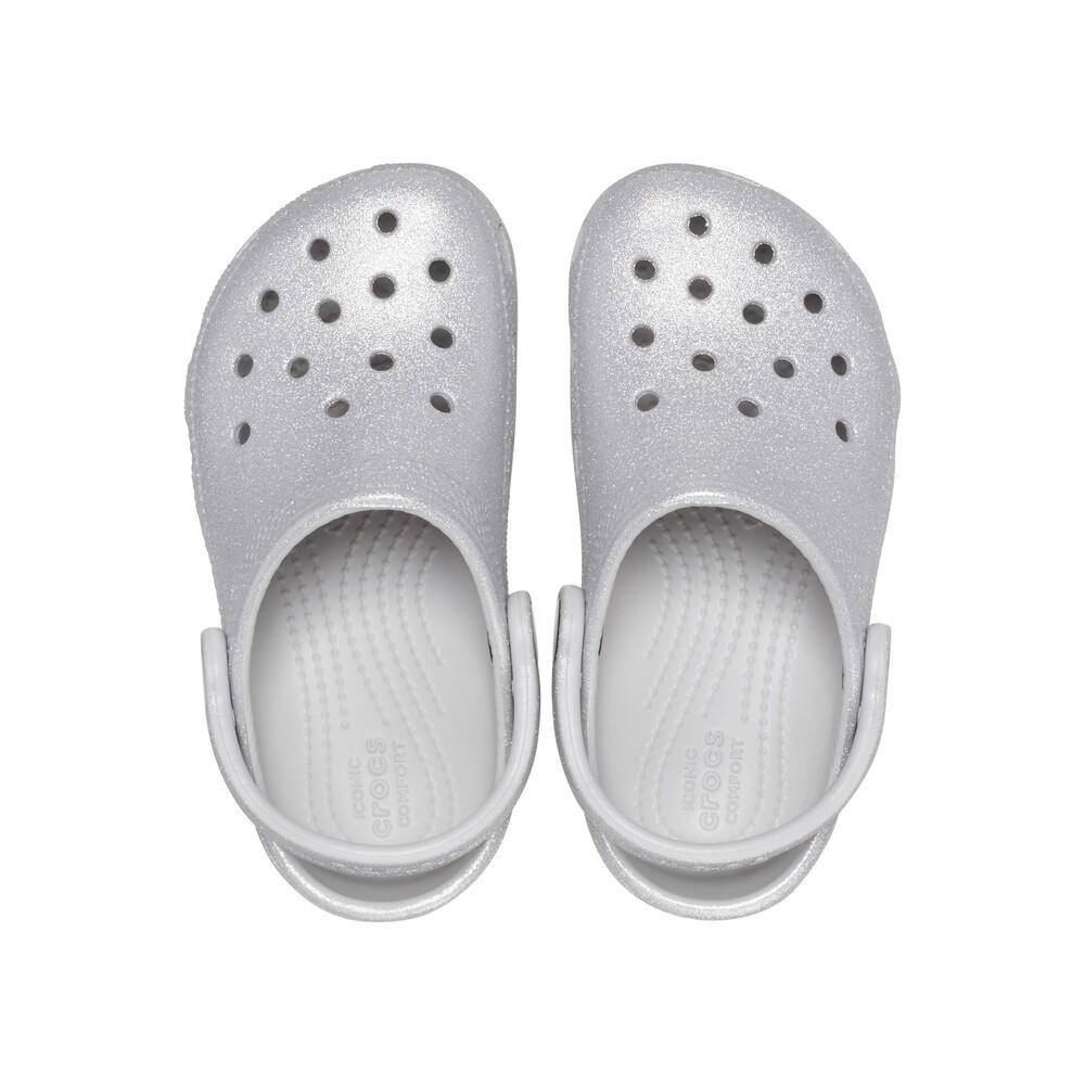 Sandália crocs classic clog glitter infantil silver glitter - 5