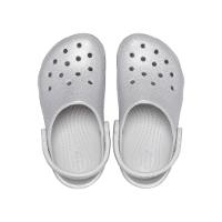 Sandália crocs classic clog glitter infantil silver glitter