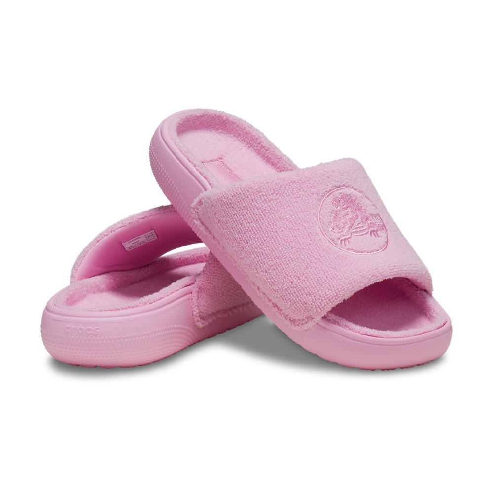 Chinelo crocs classic towel slide pink tweed - 6