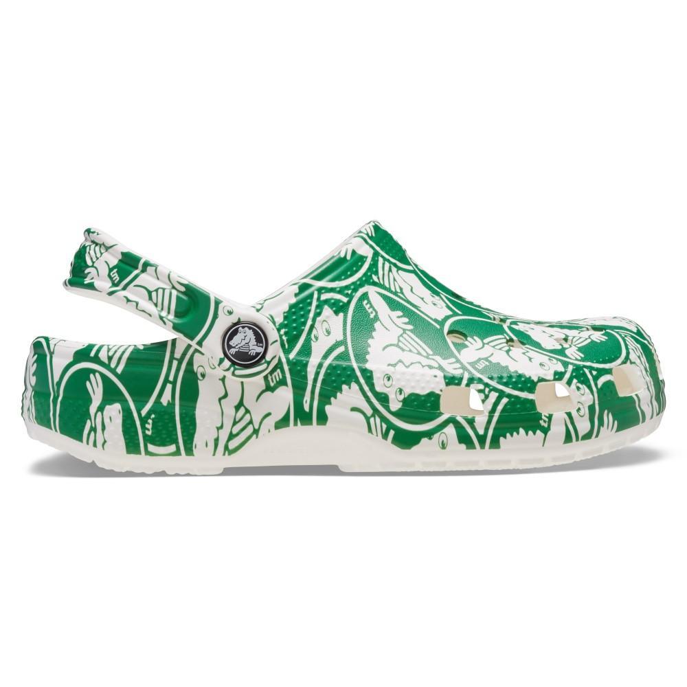 Sandália crocs classic duke print clog t green ivy - 1
