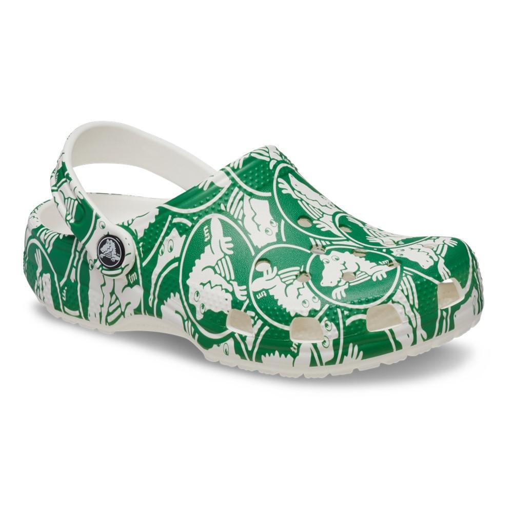 Sandália crocs classic duke print clog t green ivy - 2