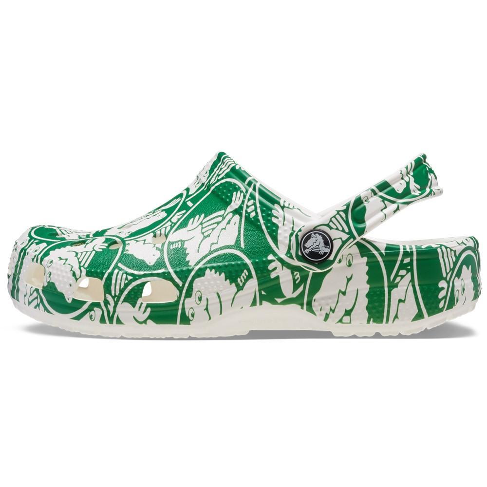 Sandália crocs classic duke print clog t green ivy - 3