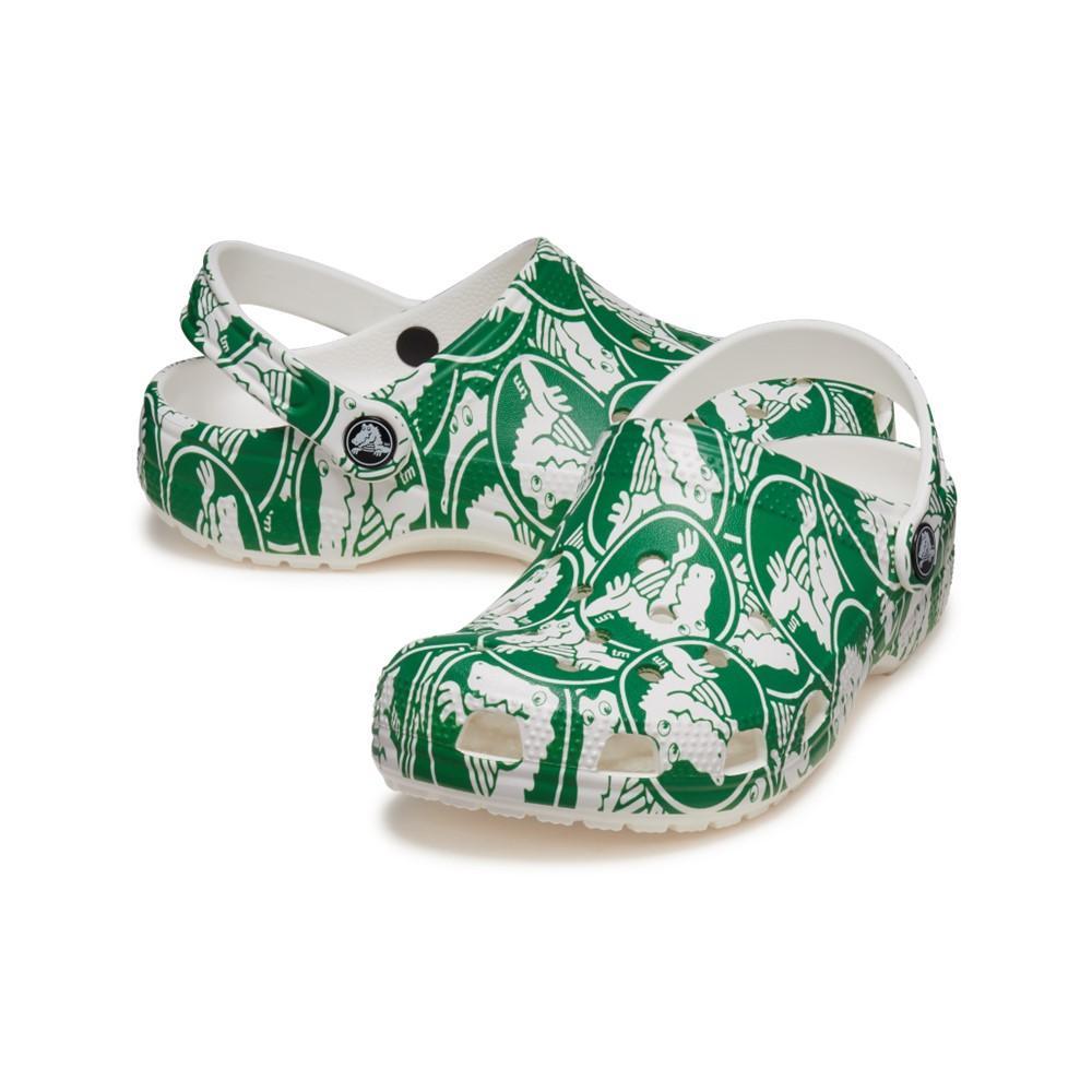 Sandália crocs classic duke print clog t green ivy - 4