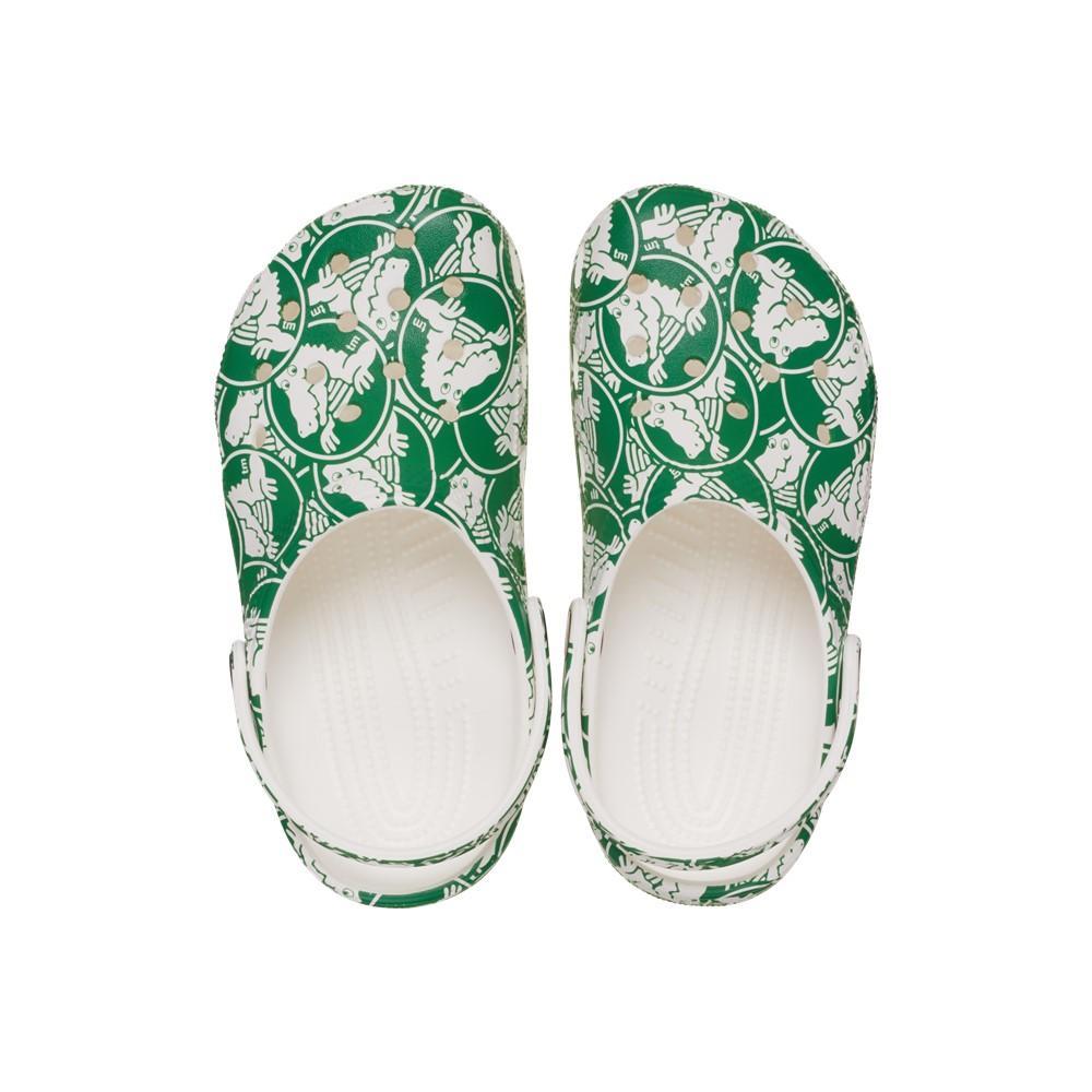 Sandália crocs classic duke print clog t green ivy - 5
