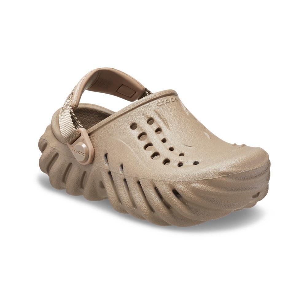 Sandália crocs echo clog t khaki - 3