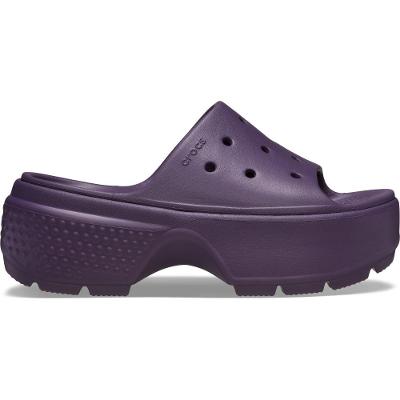 Sandália crocs stomp slide dark iris