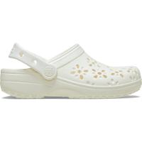 Sandália crocs classic floral cut out clog k chalk