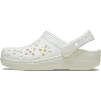 Sandália crocs classic floral cut out clog k chalk - 6