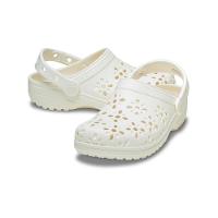 Sandália crocs classic floral cut out clog k chalk - 2