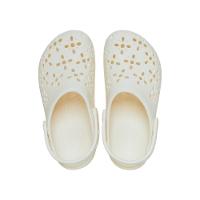 Sandália crocs classic floral cut out clog k chalk - 1
