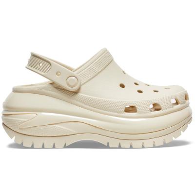 Sandália crocs classic mega crush clog bone