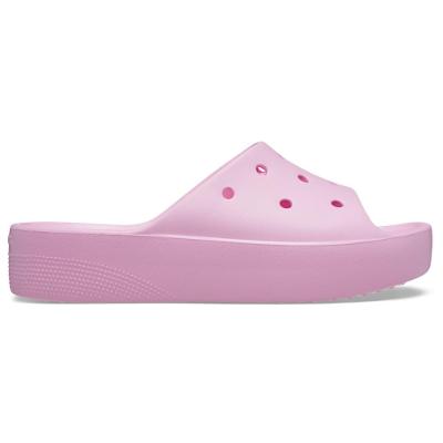 Sandália crocs classic plataform slide flamingo